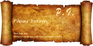 Pápay István névjegykártya