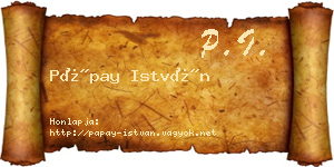 Pápay István névjegykártya